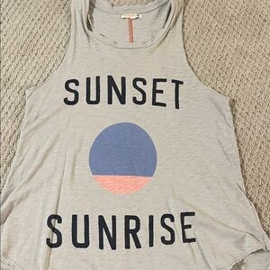 Sundry Cream Tank Top with Blue and Pink Graphic